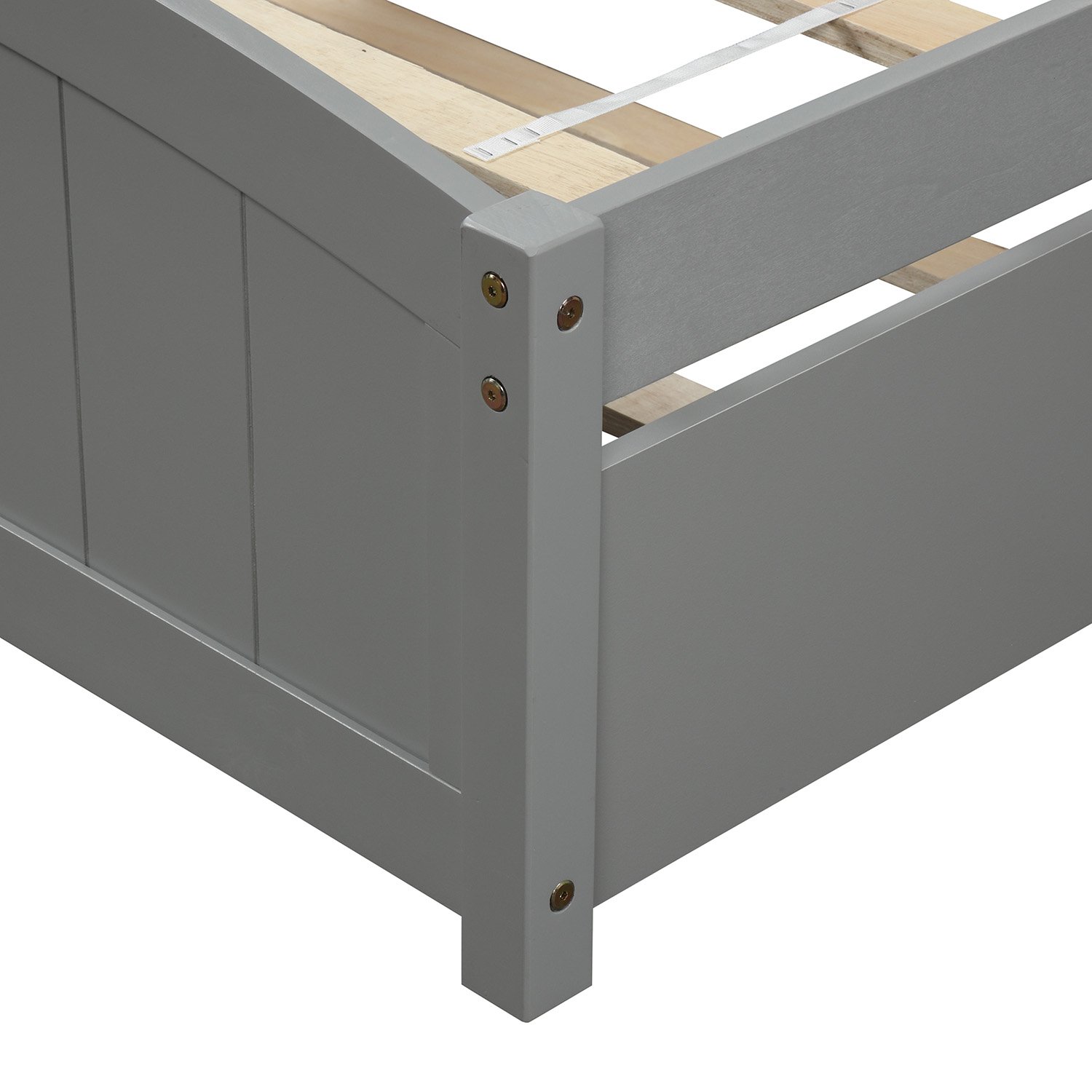 Twin Size, Platform Bed With Trundle - Gray - Image 9