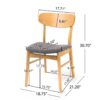 Dining Chair (Set of 2), Mid Century Dining Chairs With Cushioned Seats And Wood Frame - Dark Gray / Natural Oak - Image 3