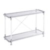 Chrome Glass Sofa Table, Acrylic Side Table, Console Table For Living Room & Bedroom - Chrome - Image 4