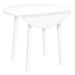 3 Pieces Dining Table Set, Small, Drop Leaf, Contemporary & Modern - White