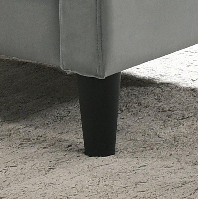 Hale - Velvet Accent Armchair With Tufting - Light Gray - Image 5