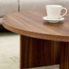 Versatile Round Coffee Table For Diverse Interior Styles, Blending Modern Minimalism With Nordic Elegance - Walnut - Image 9