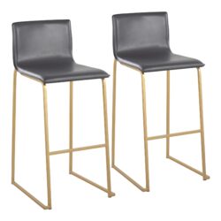 Mara - Contemporary Barstool (Set of 2) - Gold / Gray