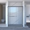 Frame Double Sliding Shower Door, Bypass Bathroom Sliding Door With Premium Clear Tempered Glass, Hardware Sliding Glass Shower Enclosure - Matte Black - Image 12