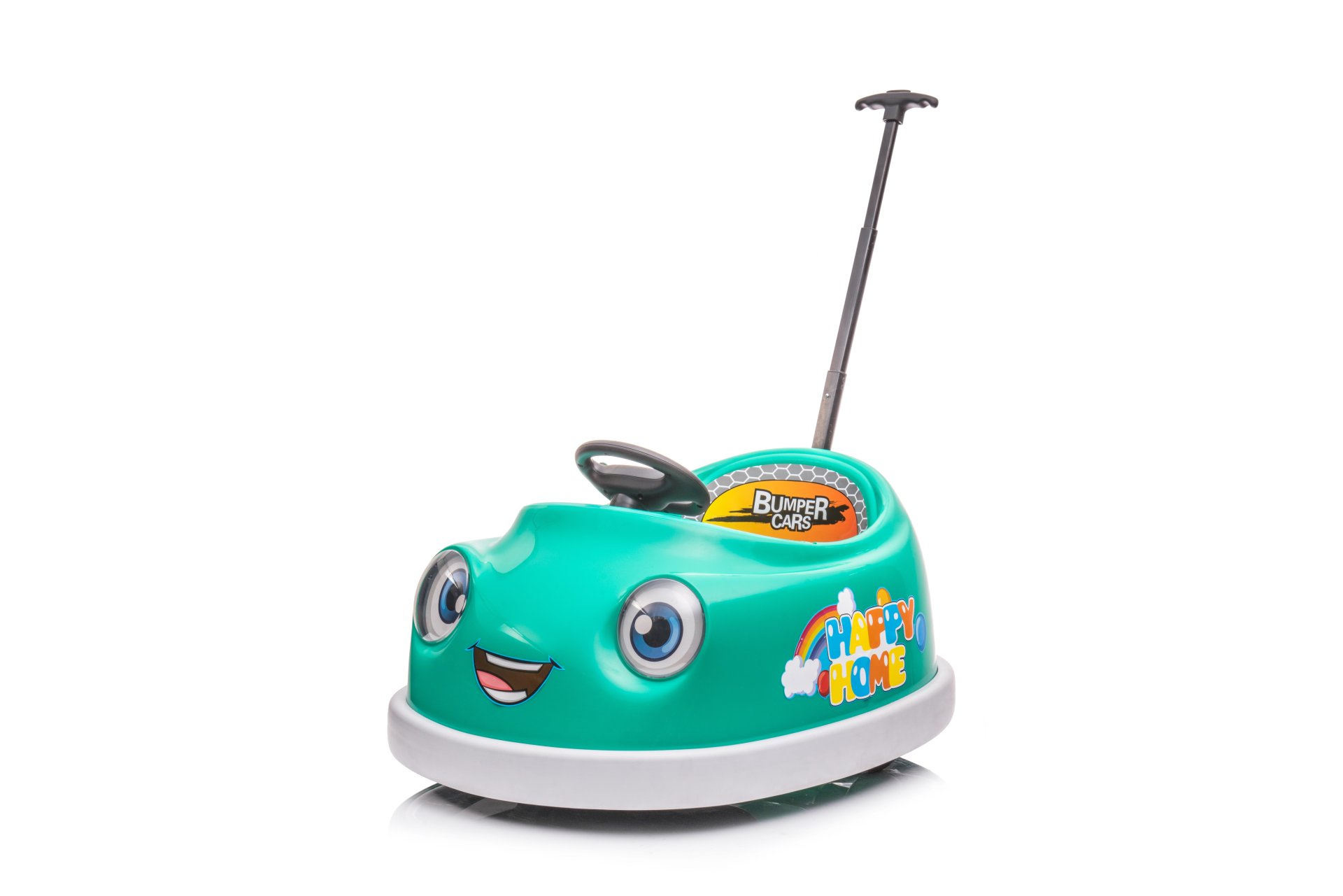 Bumper Car For Kids, 12V Dual Drive 1-6 Years Old Children's Electric Car With Pushrod Dinner Plate USB Bt Music Rocking Horse Mode Anti-Collision Bumper Ride On Car - Green - Image 18