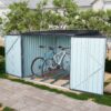 Outdoor Steel Storage Shed For Bicycle With Slope Roof And 4 Bike Tracks - Black - Image 4