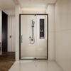 Adjustable Shower Door With Clear SGCC Tempered Glass And Aluminium Alloy Frame - Matte Black - Image 2