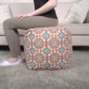 Amelia - Handcrafted Fabric Pouf, Rustic Elegance - Multicolored - Image 2