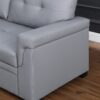 Lexi - Vegan Leather Modern Reversible Sleeper Sectional Sofa With Storage Chaise - Gray - Image 11