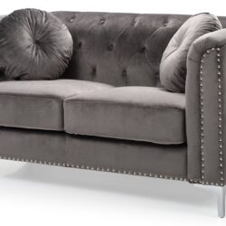 Contemporary Loveseat - Dark Gray