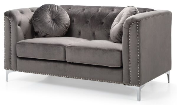 Contemporary Loveseat - Dark Gray
