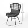Calypso - Outdoor Chair With Water Resistance Cushion And Iron Frame - Gray - Image 3