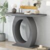 Console Table With Oval Base And Reinforced Bottom Plate For Stability - Gray - Image 4