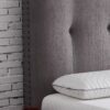 Queen Size Tufted Upholstered Headboard With Nailhead Trim - Gray - Image 3