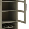 Avalon - High Storage Wine Rack Cabinet - Distressed Gray - Image 5