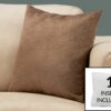 Pillows, Square, Insert Included, Decorative Throw, Hypoallergenic Polyester, Stylish Appearance - Brown - Image 3