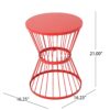 Lassen - Modern Red Iron Side Table With Hourglass Design - Red - Image 3