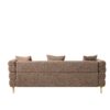 Luxurious And Comfortable Upholstered Sofa With Golden Legs And Pillows For Living Room And Reception Area - Brown - Image 7