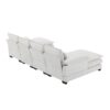 Modern U-Shaped Sectional Sofa With Waist Pillows, 6 Seat Upholstered Symmetrical Sofa Furniture, Sleeper Sofa Couch With Chaise Lounge - White - Image 5