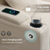 Convertible L Shaped Sectional Corner Couch With Armrest Storage Cup Holders USB Charger, Irregular Corner Oversized Comfy Modular Sofa - Beige - Image 18