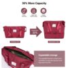 5 Piece Set (20"24"28 +A Travel Bag And A Toiletry Bag), Hard Case Spinner Wheels Luggage Sets With Tsa Lock Carry On Suitcase Luggage Durable Suitcase Color Matching - Wine Red - Image 4