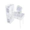 Vanity Dressing Table With LED Mirror & Storage Makeup Desk With 3 Drawers, 2 Open Shelves & 4 Hidden Cabinets - White - Image 5