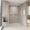 Double Sliding Shower Door, Semi Frameless Bypass Bathroom Sliding Door With 1 / 4" (6Mm) Tempered Glass For Walk In Shower - Brushed Gold - Image 10