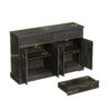 Vintage Sideboard With 2 Drawers And Four Doors For Living Room, Bedroom, And Kitchen, Room Storage Cabinet - Black Brown - Image 3