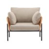 Lounge Chairs With Cushions / Wood Tone Rope Accents, Iron And Rattan (Set of 2) - Beige / Natural - Image 6
