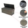 Outdoor Storage Box, 113 Gallon Wicker Patio Deck Boxes With Lid, Outdoor Cushion Storage For Kids Toys, Pillows, Towel, Wicker - Gray - Image 15