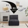 Compressed Sofa, Single Chaise Longue, Movable Ottoman For Living Room - Black - Image 6