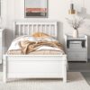 Twin Bed With Headboard And Footboard For Kids, Teens, Adults, With A Nightstand - White - Image 3
