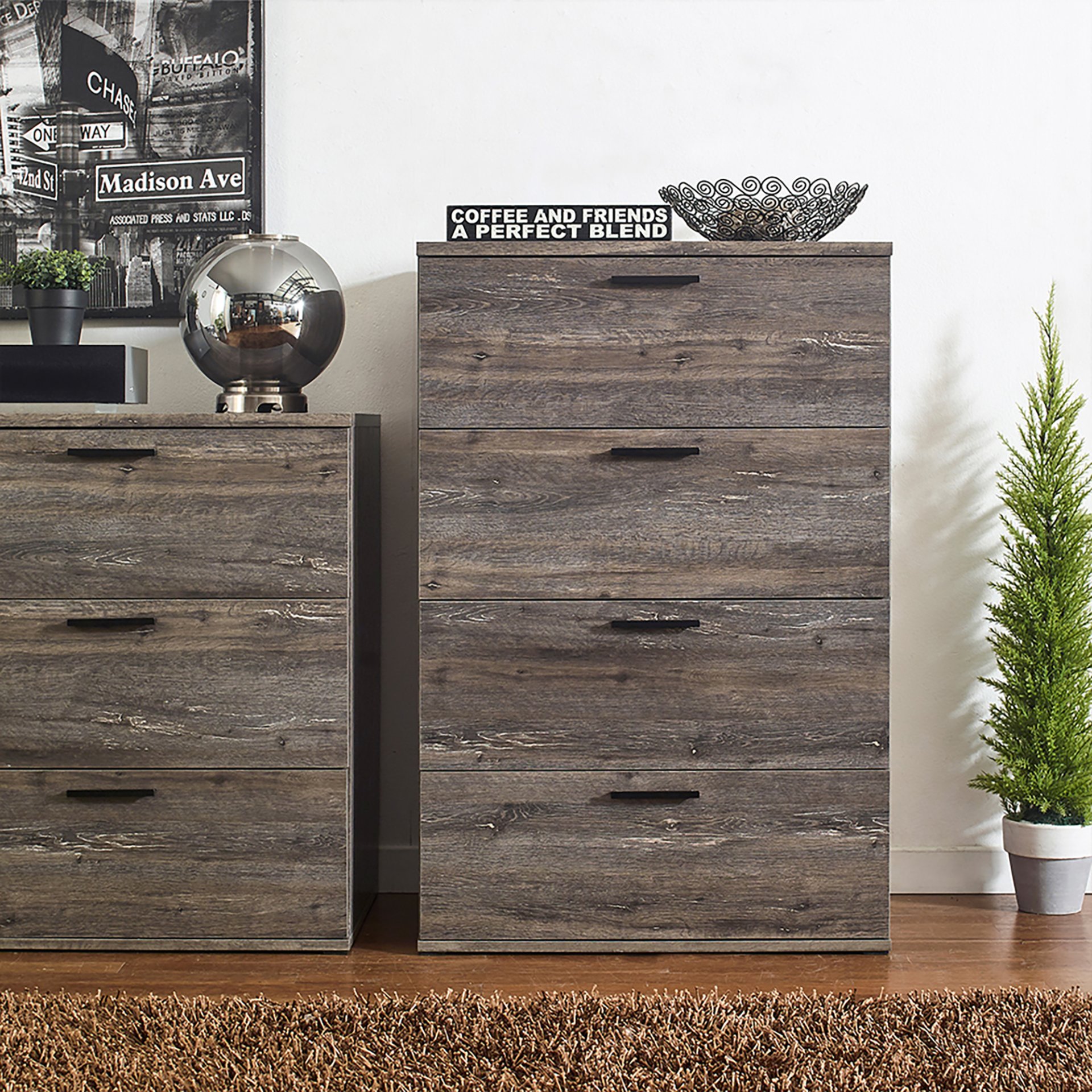 Oliver - Farmhouse Jumbo Chest With 4 Drawer Storage - Gray - Image 2