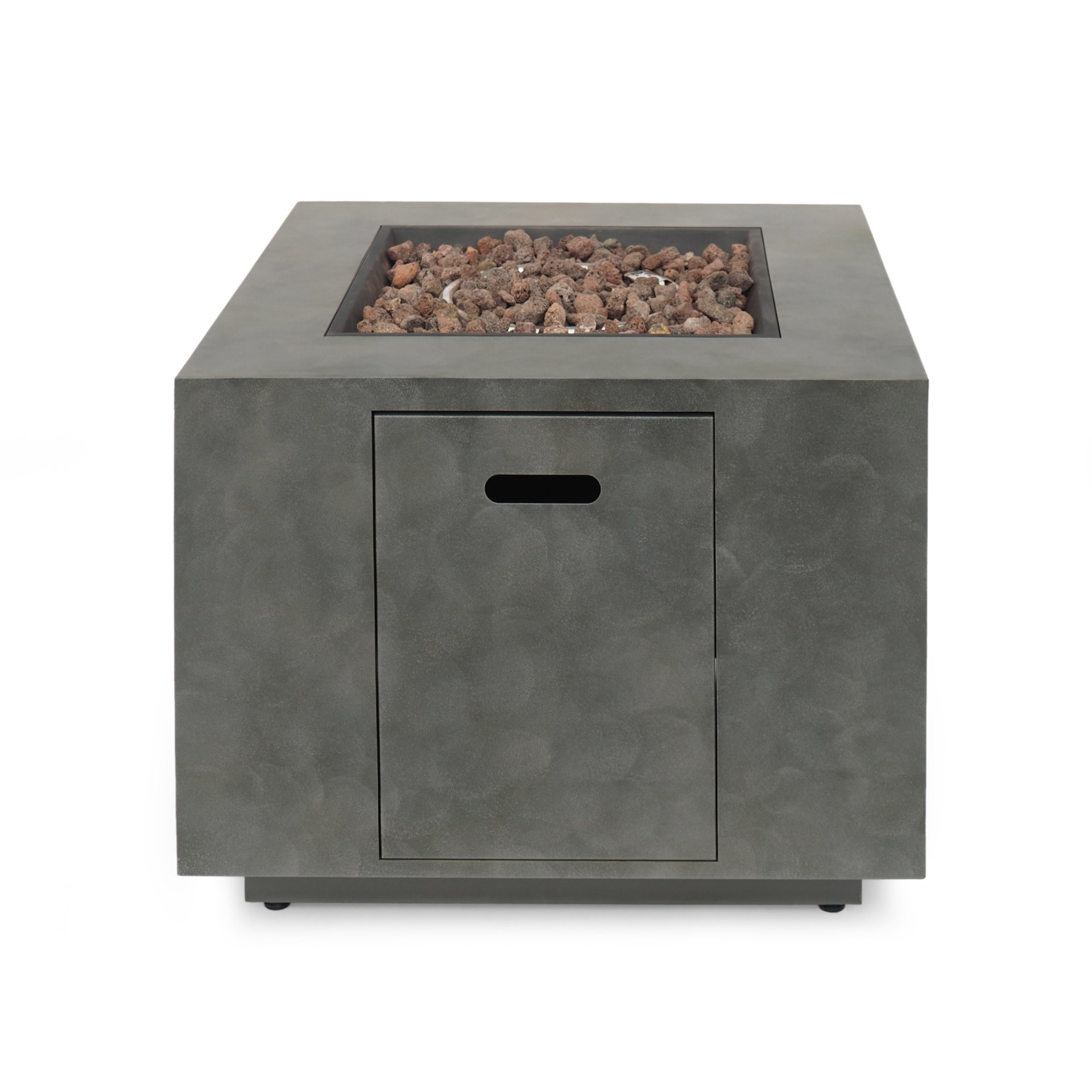 Modern Iron Square Fire Pit With 50, 000 Btu Output - Stone Gray - Image 10