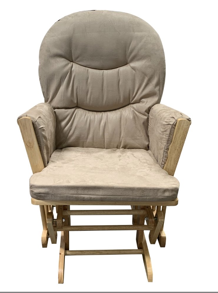 Rehan - Microfiber Glider Chair With Ottoman - Taupe - Image 5