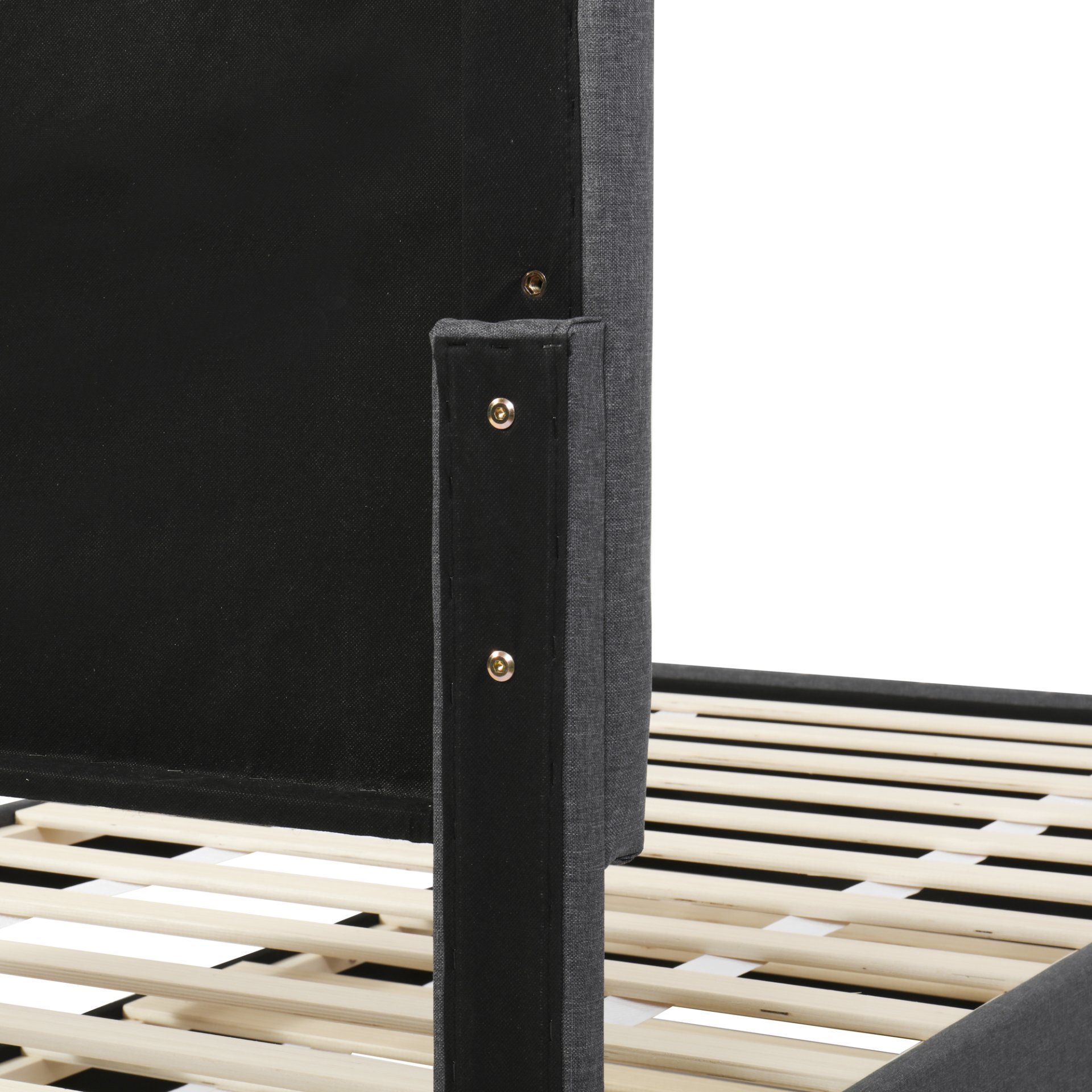 Twin Size Upholstered Platform Bed With Trundle And 3 Drawers - Gray - Image 8