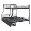 Full Long Over Queen Bunk Bed With 2 Drawers - Black - Image 4