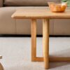Rubber Wood And Solid Wood Coffee Table Modern Minimalist Rattan Weaving Design, Living Room Balcony, Multifunctional Small Sized Furniture - Natural - Image 10