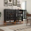 Modern Metal Shoe Cabinet With Double Sided Mesh Doors And Adjustable Partitions - Black - Image 22