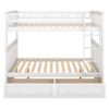 Full Over Full Bunk Bed With Drawers, Convertible Beds - White - Image 6
