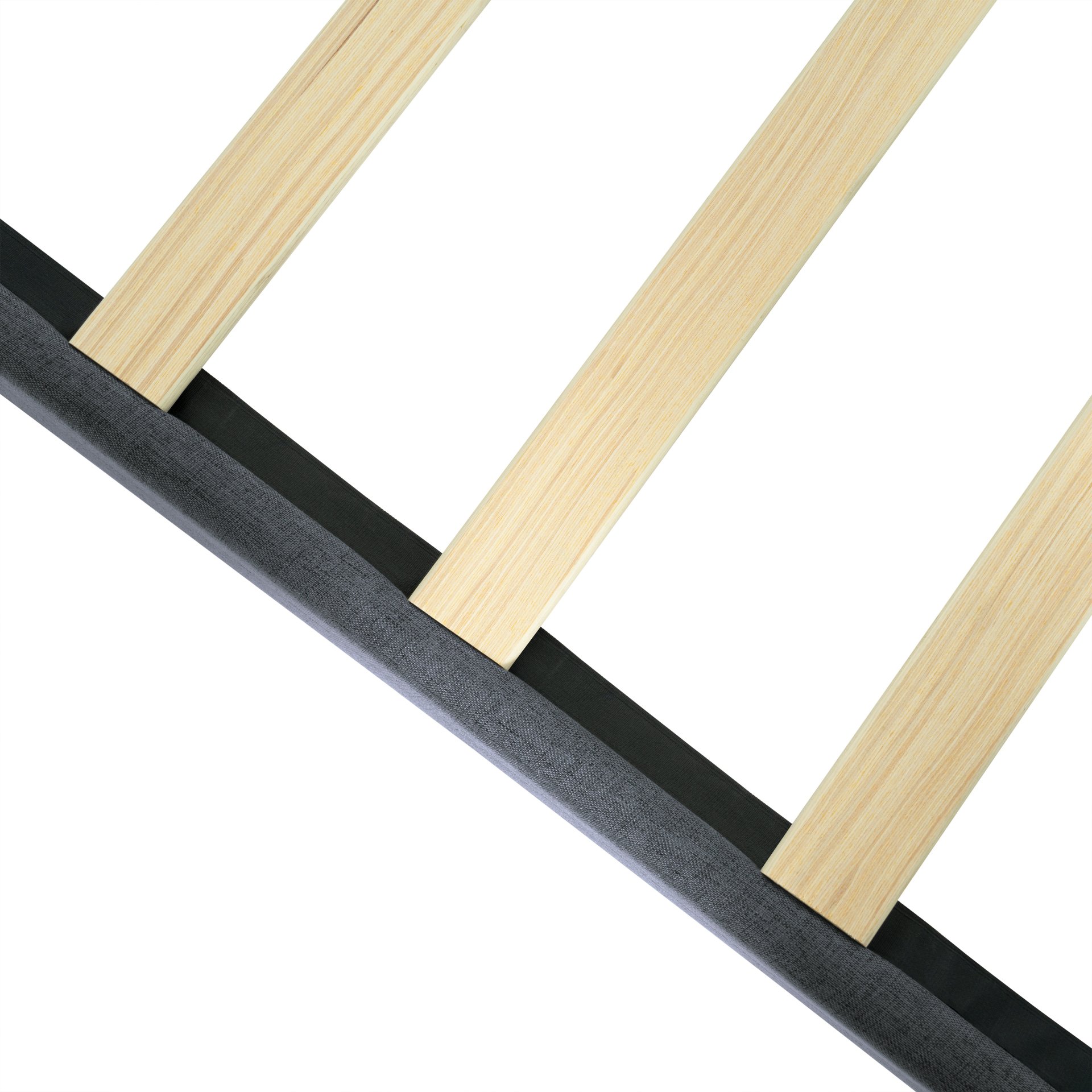 Queen Size Upholstered Platform Bed Frame With Button Tufted Linen Fabric Headboard - Dark Gray - Image 12