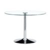 Modern Minimalist Circular Dining Table With Glass Top And Electroplated Metal Legs For Restaurants And Living Rooms - Silver / Transparent - Image 8