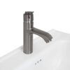 Modern Freestanding Bathroom Vanity With Ceramic Sink, Hot And Cold Faucet, 2 Door Cabinet & Open Iron Shelf, Magnesium Oxide And Iron Frame - Walnut - Image 16