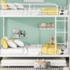 Full Over Full Metal Bunk Bed With Trundle - White - Image 22