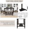 6 Piece Counter Height Dining Table Set With Shelf, 4 Chairs And Bench - Espresso - Image 7