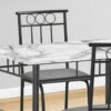 Dining Table Set, 5 Pieces Set, Small, Rectangular, Contemporary & Modern - White - Image 11