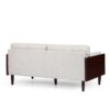 Retro Style Three Seater Sofa With Smooth Upholstery - Beige - Image 7
