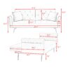 Elegant Sofa Bed With Nail Head Trim And Matching Pillow - Black - Image 3