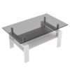 Modern Rectangular Coffee Table With Tempered Glass Top Layer, Table For Living Room - Gray - Image 9