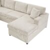 Oversized Sectional Sofa U Shaped Sofa With Chaise Lounge And 3 Soft Throw Pillows - Light Gray - Image 15